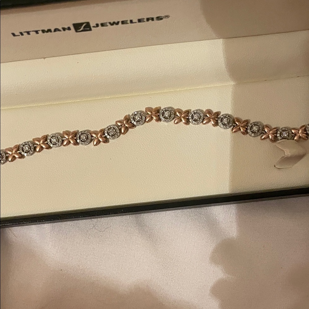 Rose Gold and Silver XO  Bracelet